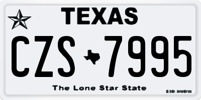 TX license plate CZS7995
