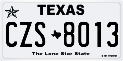 TX license plate CZS8013