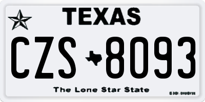 TX license plate CZS8093
