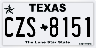 TX license plate CZS8151