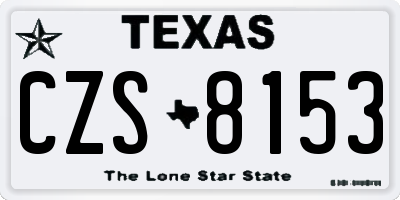 TX license plate CZS8153