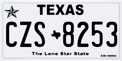 TX license plate CZS8253