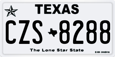 TX license plate CZS8288