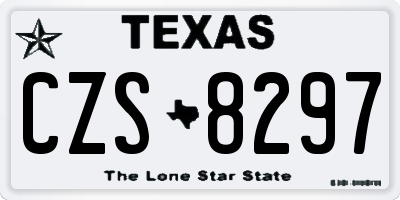 TX license plate CZS8297