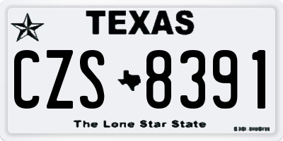 TX license plate CZS8391