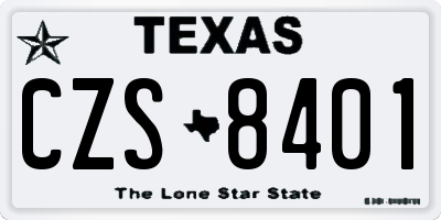 TX license plate CZS8401