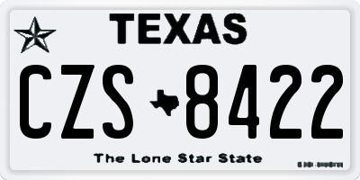 TX license plate CZS8422