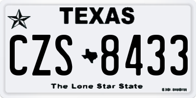 TX license plate CZS8433