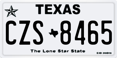 TX license plate CZS8465