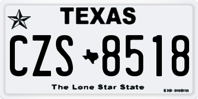 TX license plate CZS8518
