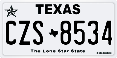 TX license plate CZS8534