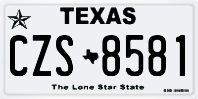 TX license plate CZS8581