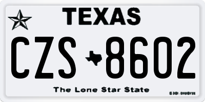 TX license plate CZS8602