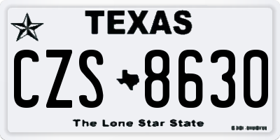 TX license plate CZS8630