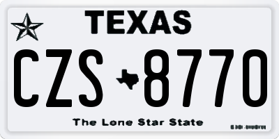 TX license plate CZS8770