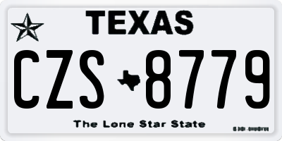 TX license plate CZS8779