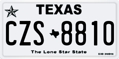 TX license plate CZS8810
