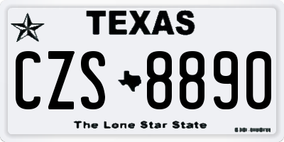 TX license plate CZS8890
