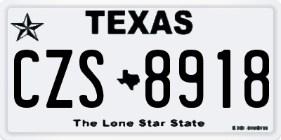 TX license plate CZS8918