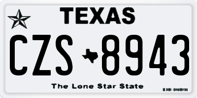 TX license plate CZS8943