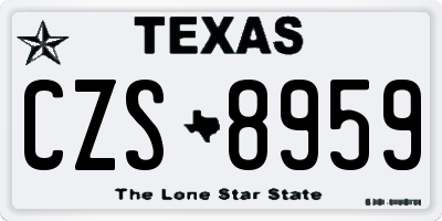 TX license plate CZS8959