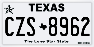 TX license plate CZS8962