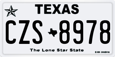 TX license plate CZS8978