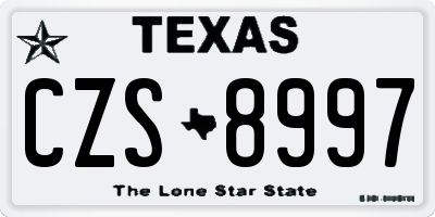 TX license plate CZS8997
