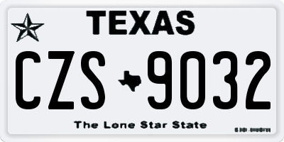 TX license plate CZS9032