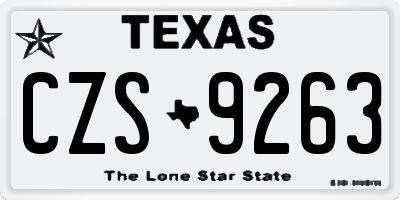 TX license plate CZS9263