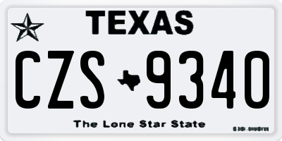 TX license plate CZS9340