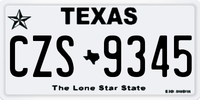 TX license plate CZS9345