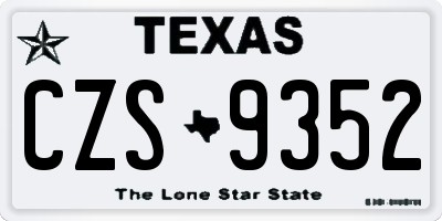 TX license plate CZS9352