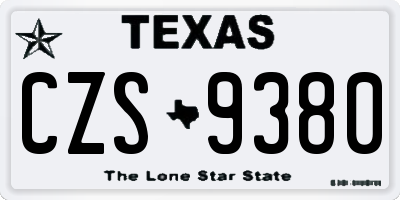TX license plate CZS9380