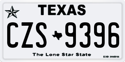 TX license plate CZS9396