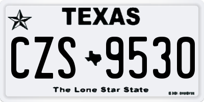 TX license plate CZS9530