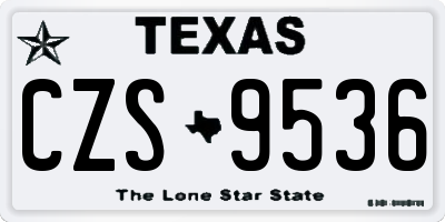 TX license plate CZS9536