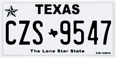 TX license plate CZS9547