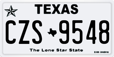 TX license plate CZS9548