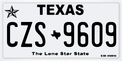 TX license plate CZS9609