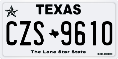 TX license plate CZS9610