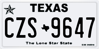 TX license plate CZS9647