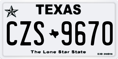 TX license plate CZS9670