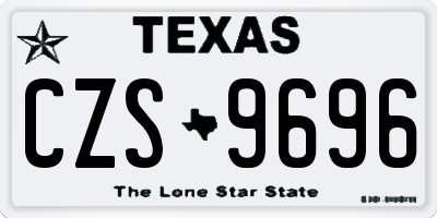TX license plate CZS9696