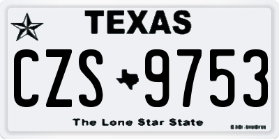 TX license plate CZS9753