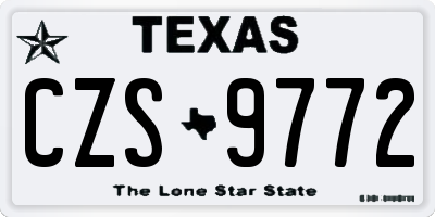 TX license plate CZS9772