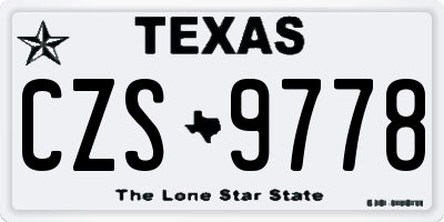 TX license plate CZS9778