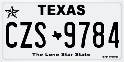 TX license plate CZS9784