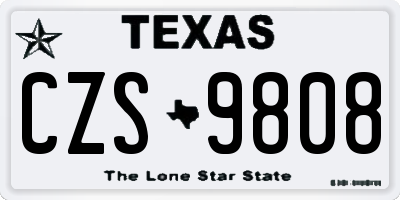 TX license plate CZS9808
