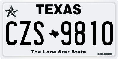TX license plate CZS9810